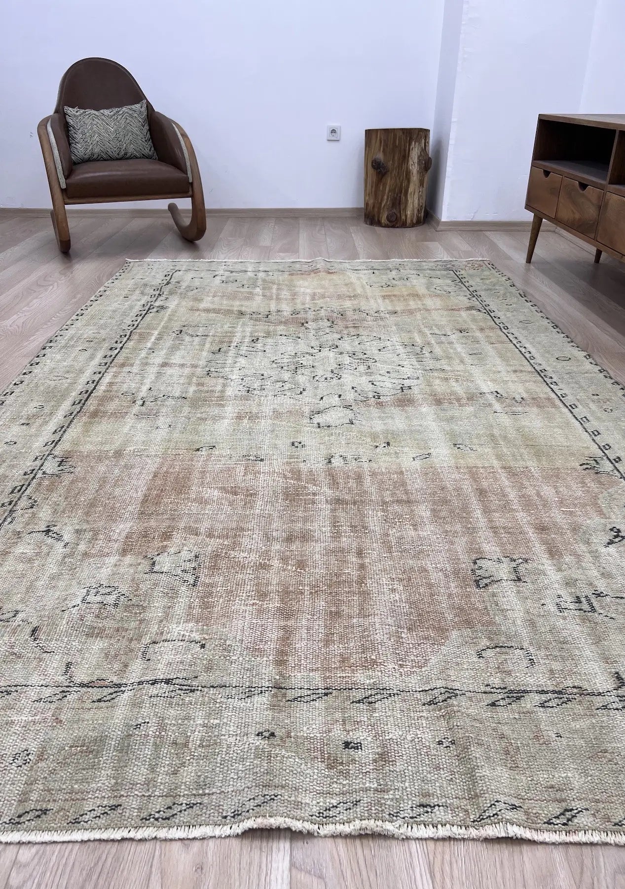 Dayana - Vintage Orange Antique Washed Rug - kudenrugs