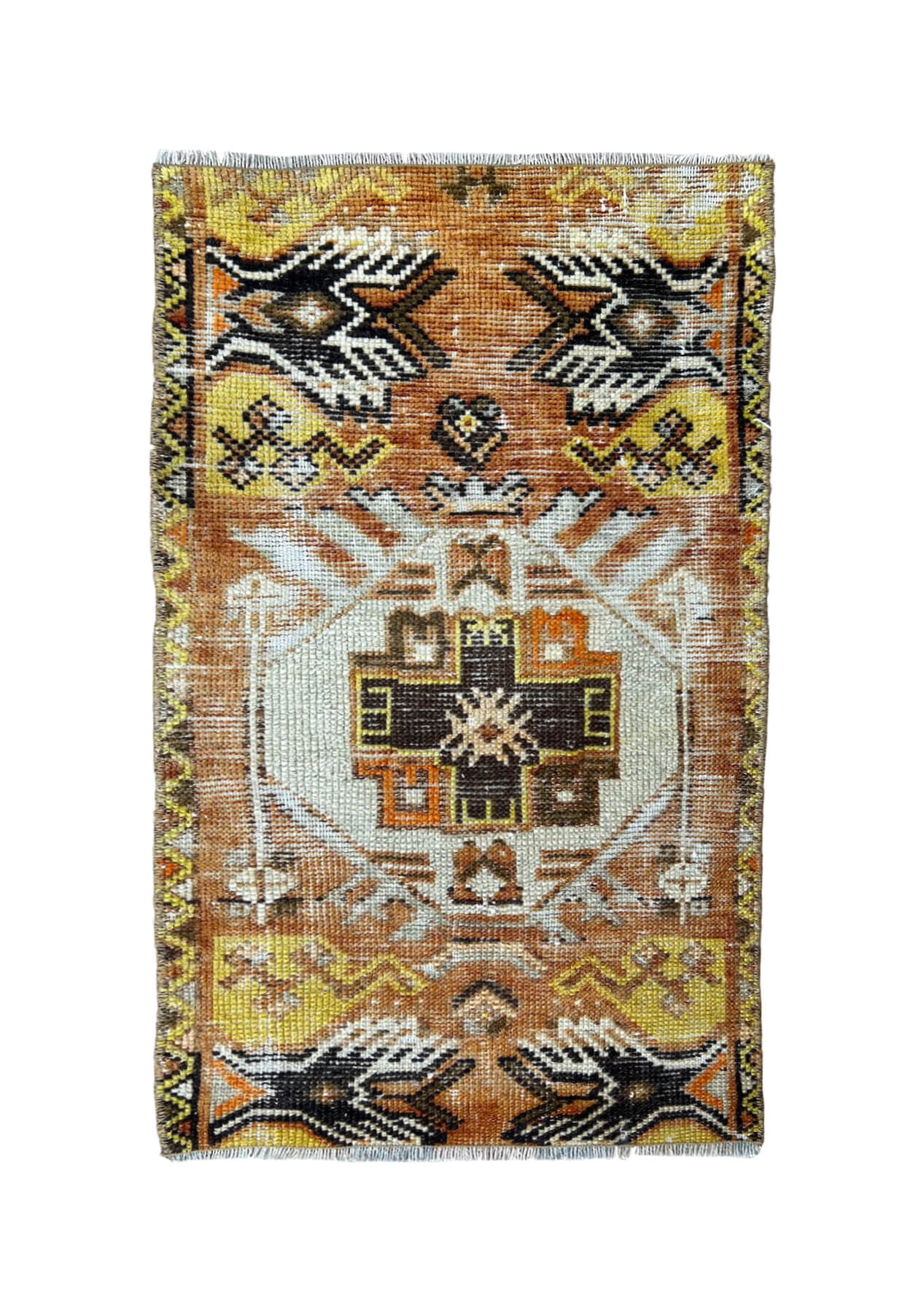 Deanna - Vintage Mini Orange Area Rug - kudenrugs
