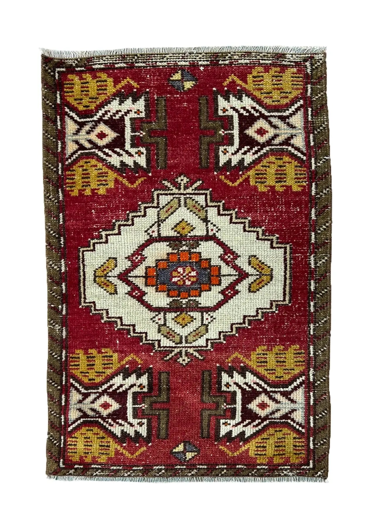 Demetria - Vintage Mini Red Area Rug - kudenrugs