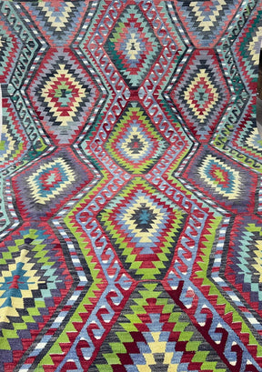 Dulce - Multi Color Turkish Kilim Rug - kudenrugs