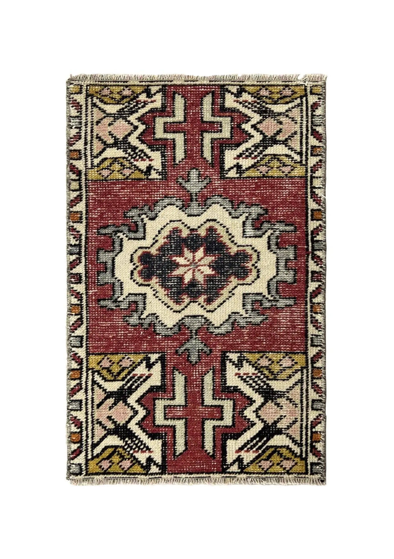 Earla - Vintage Mini Red Area Rug - kudenrugs