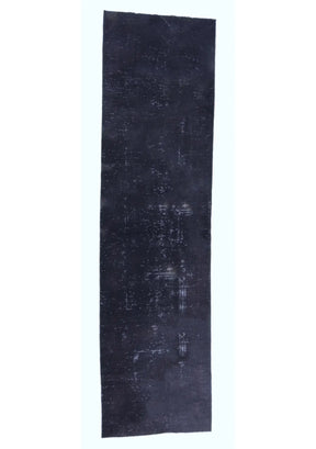 Earnestine - Vintage Black Overdyed Rug Runner - kudenrugs