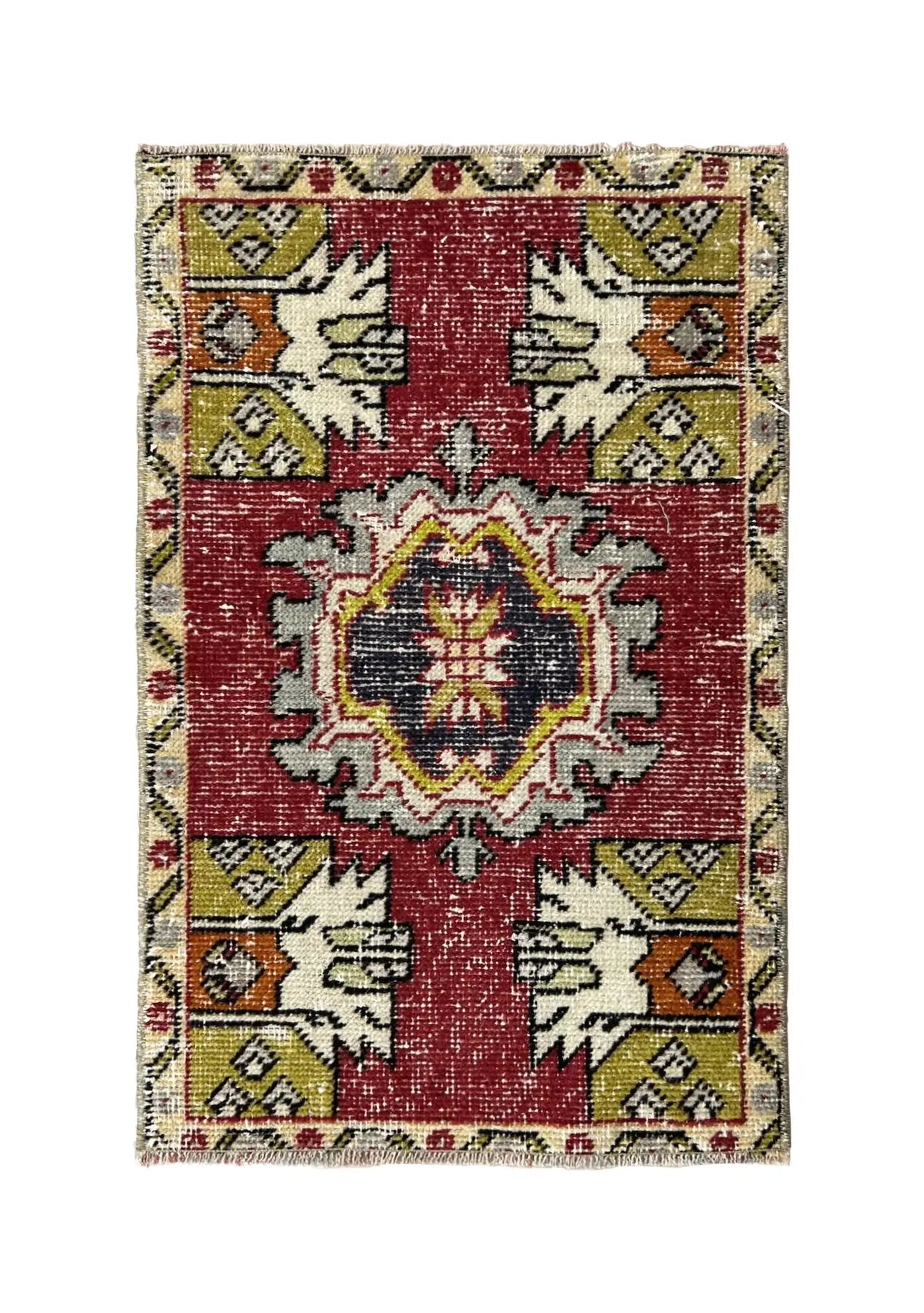 Edyta - Vintage Mini Red Area Rug - kudenrugs