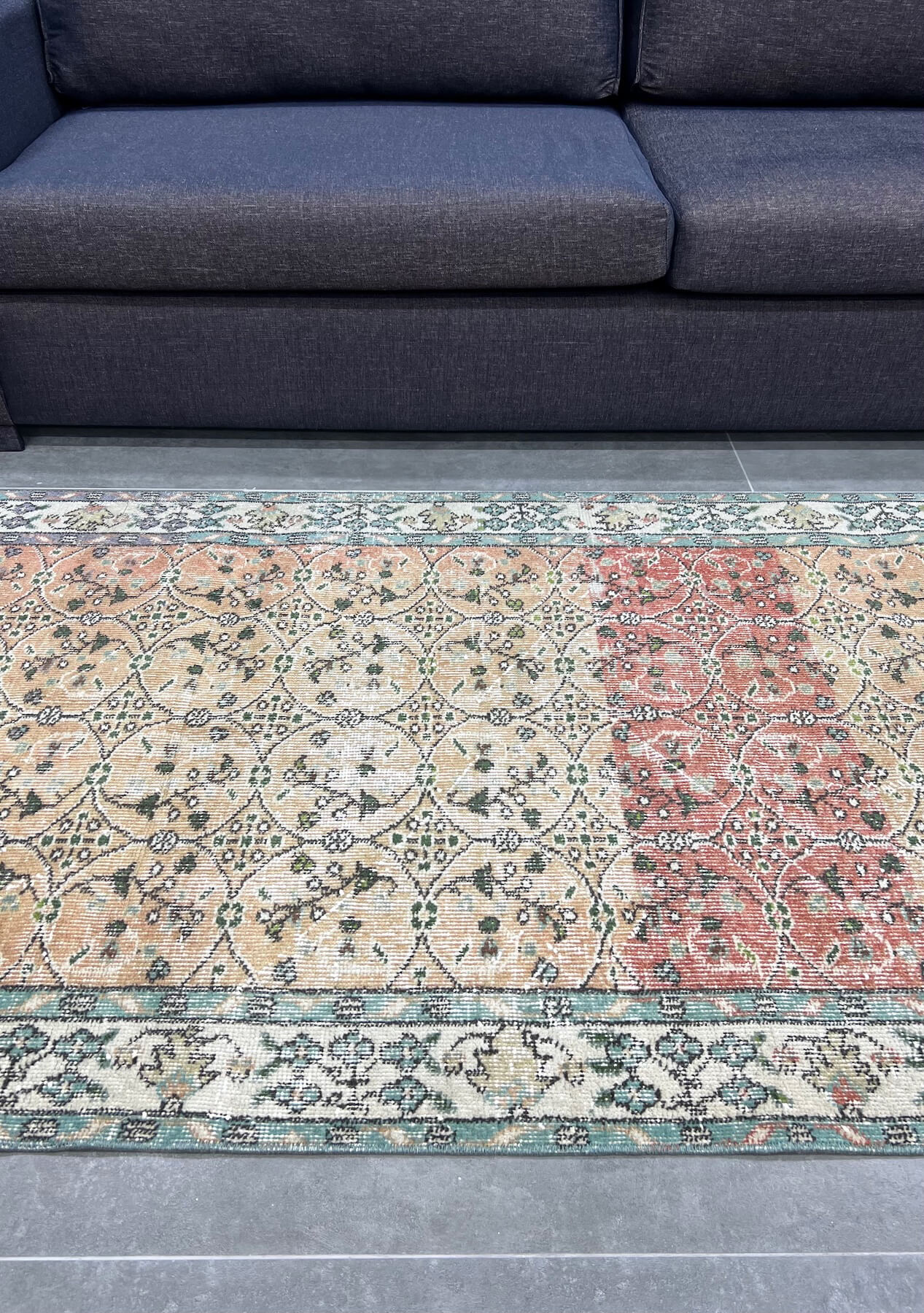 Eila - Vintage Orange Antique Washed Rug - kudenrugs