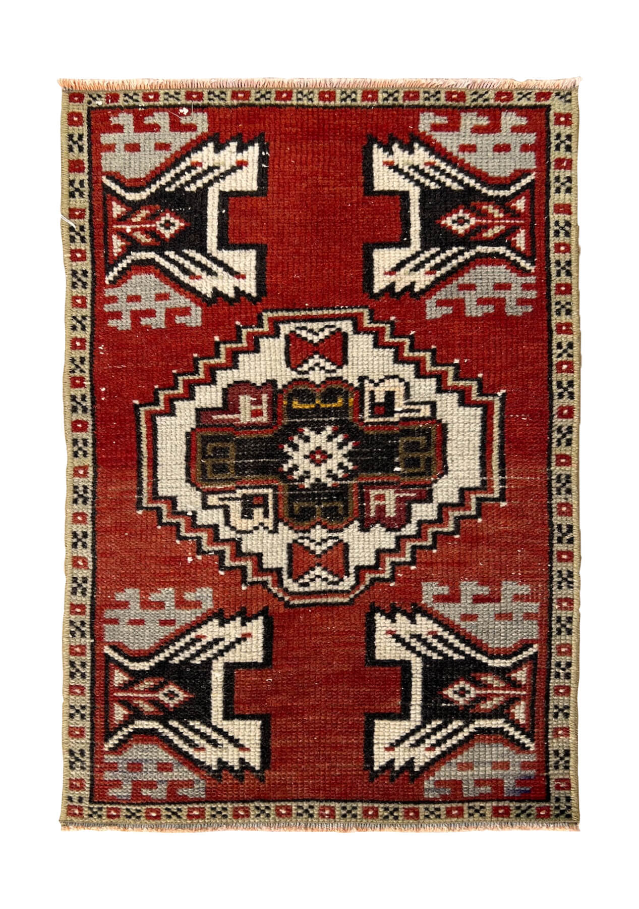 Ellison - Vintage Mini Red Area Rug - kudenrugs