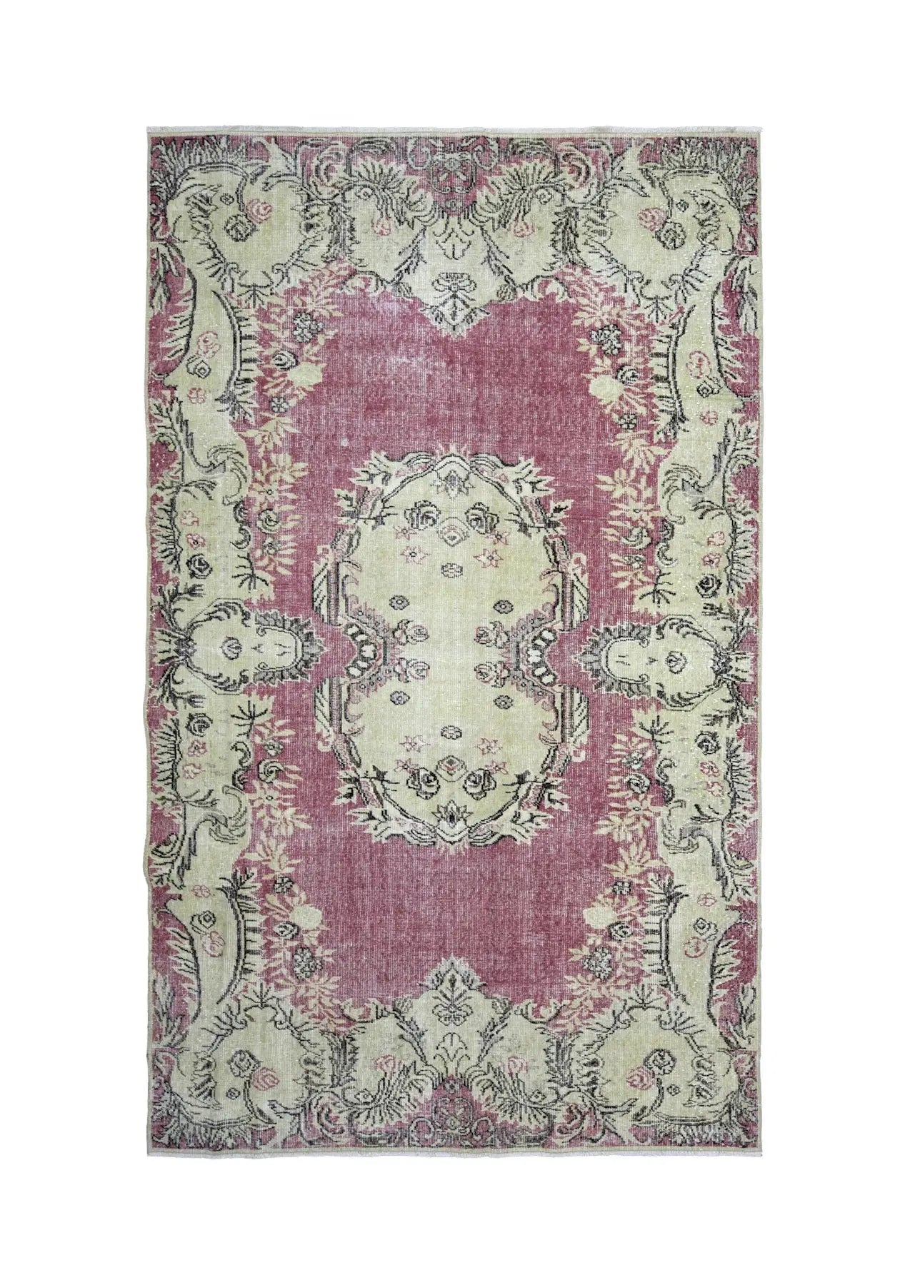 Elodie - Vintage Pink Antique Washed Rug - kudenrugs