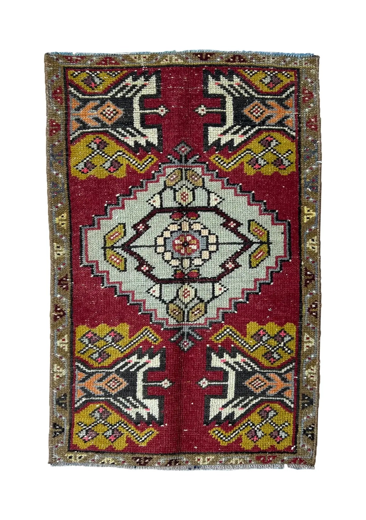 Elspeth - Vintage Mini Red Area Rug - kudenrugs