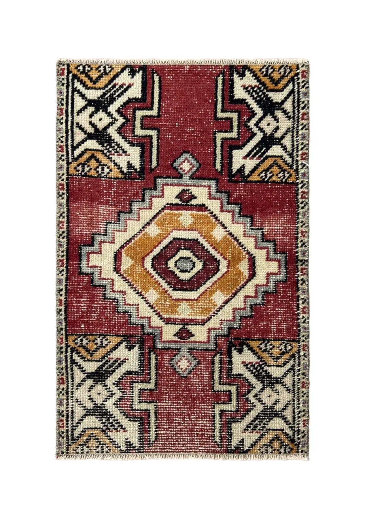 Elvyra - Vintage Mini Red Area Rug - kudenrugs