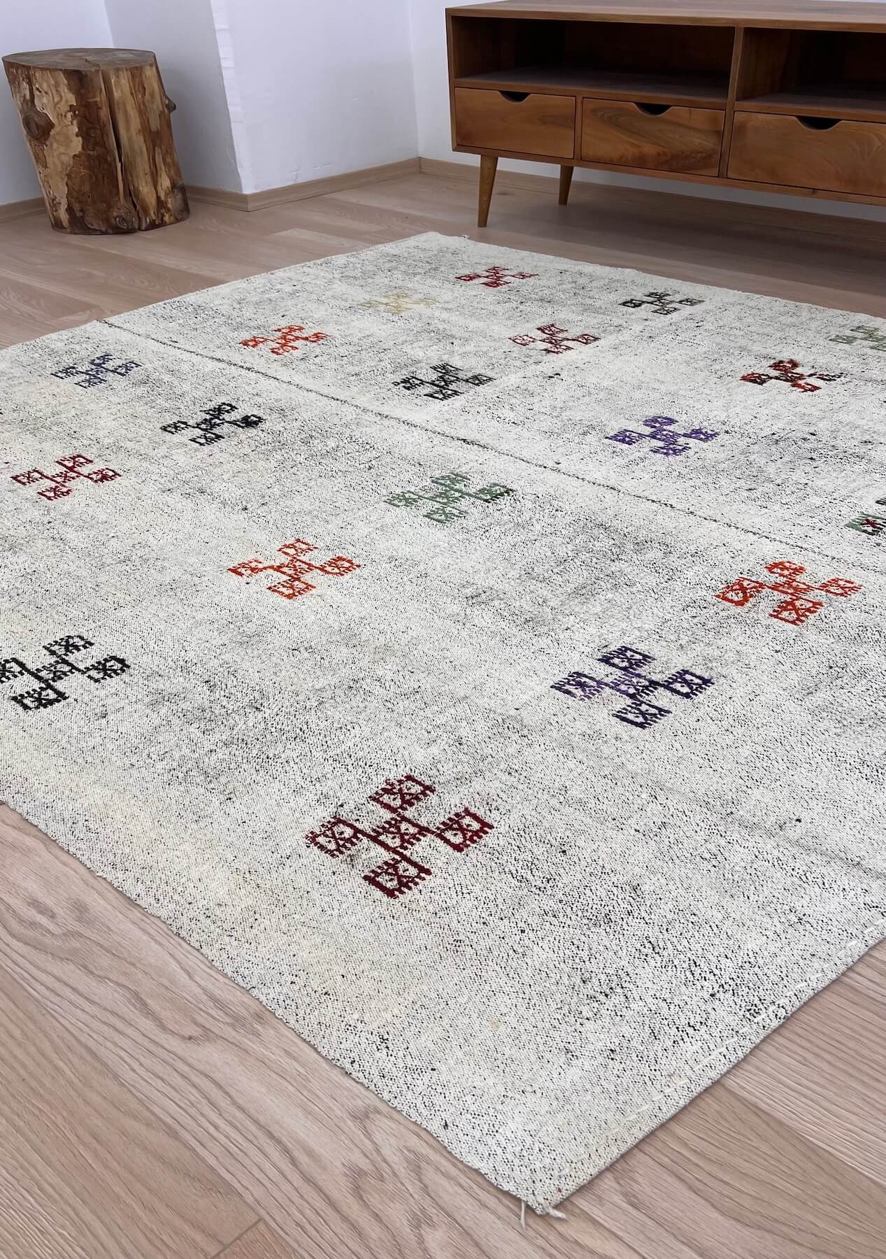 Elyse - White Cotton Rug - kudenrugs