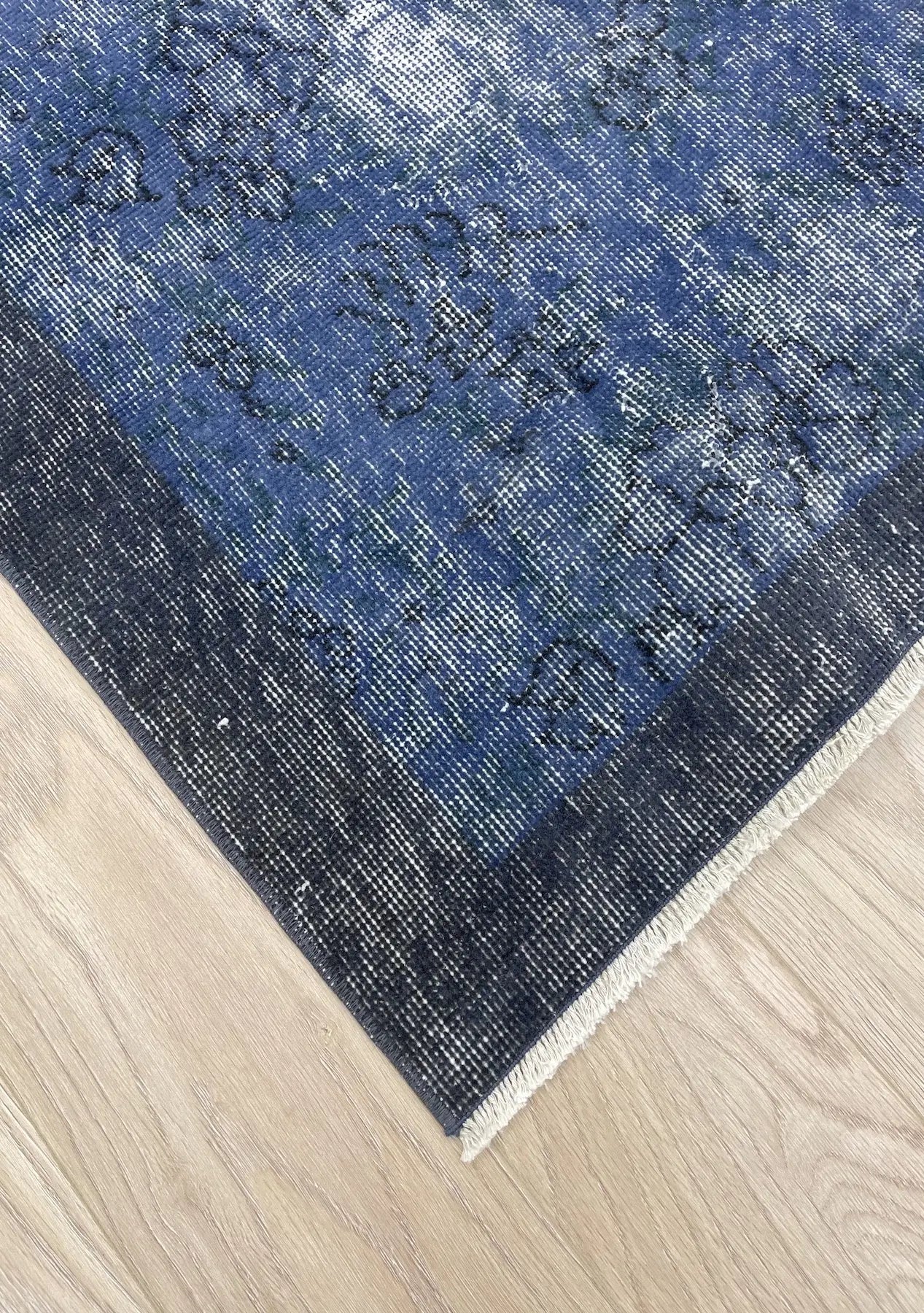 Emmie - Vintage Blue Overdyed Rug - kudenrugs