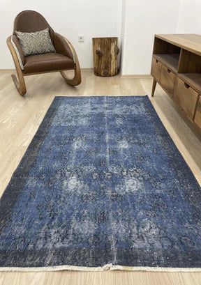 Emmie - Vintage Blue Overdyed Rug - kudenrugs