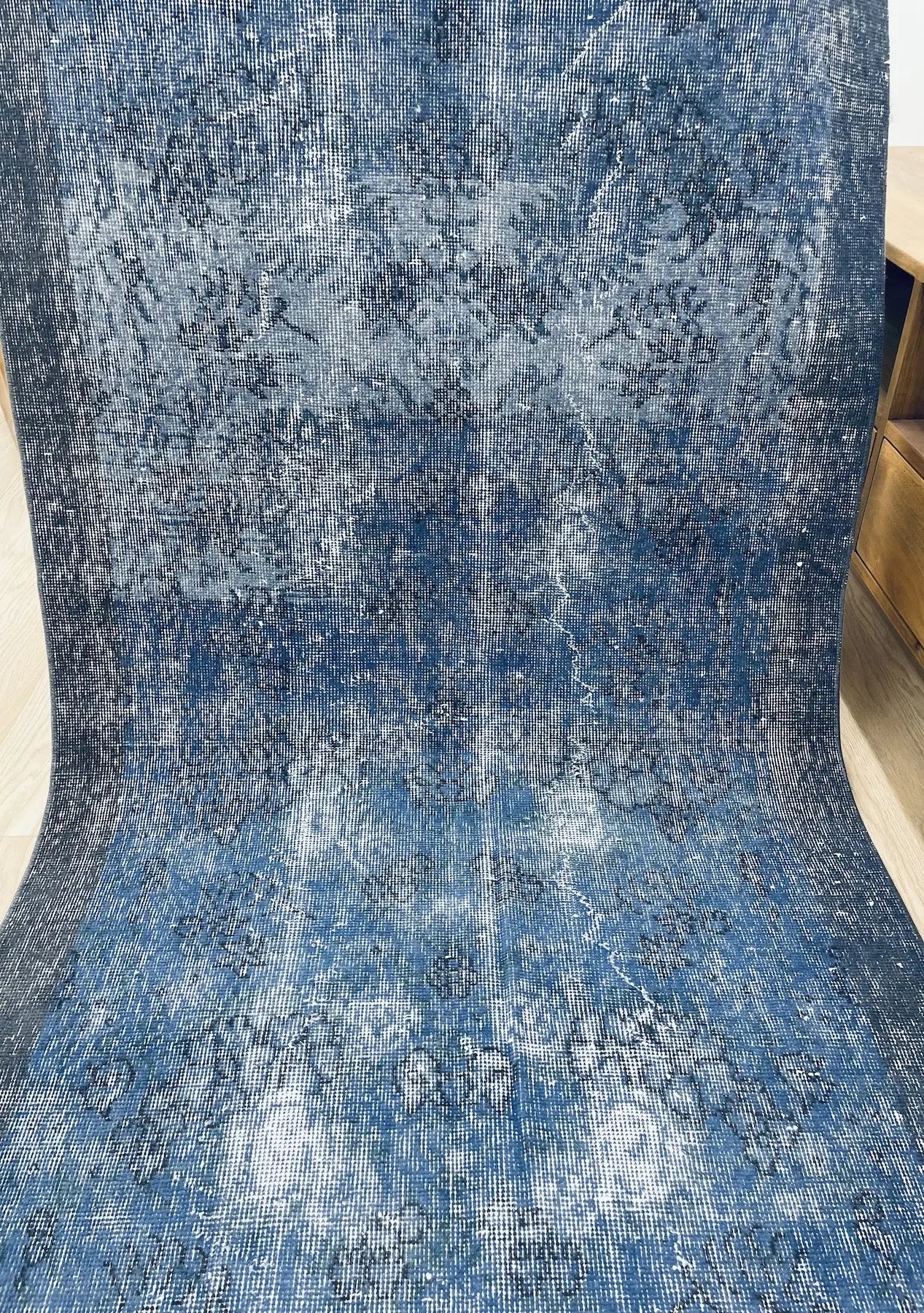 Emmie - Vintage Blue Overdyed Rug - kudenrugs