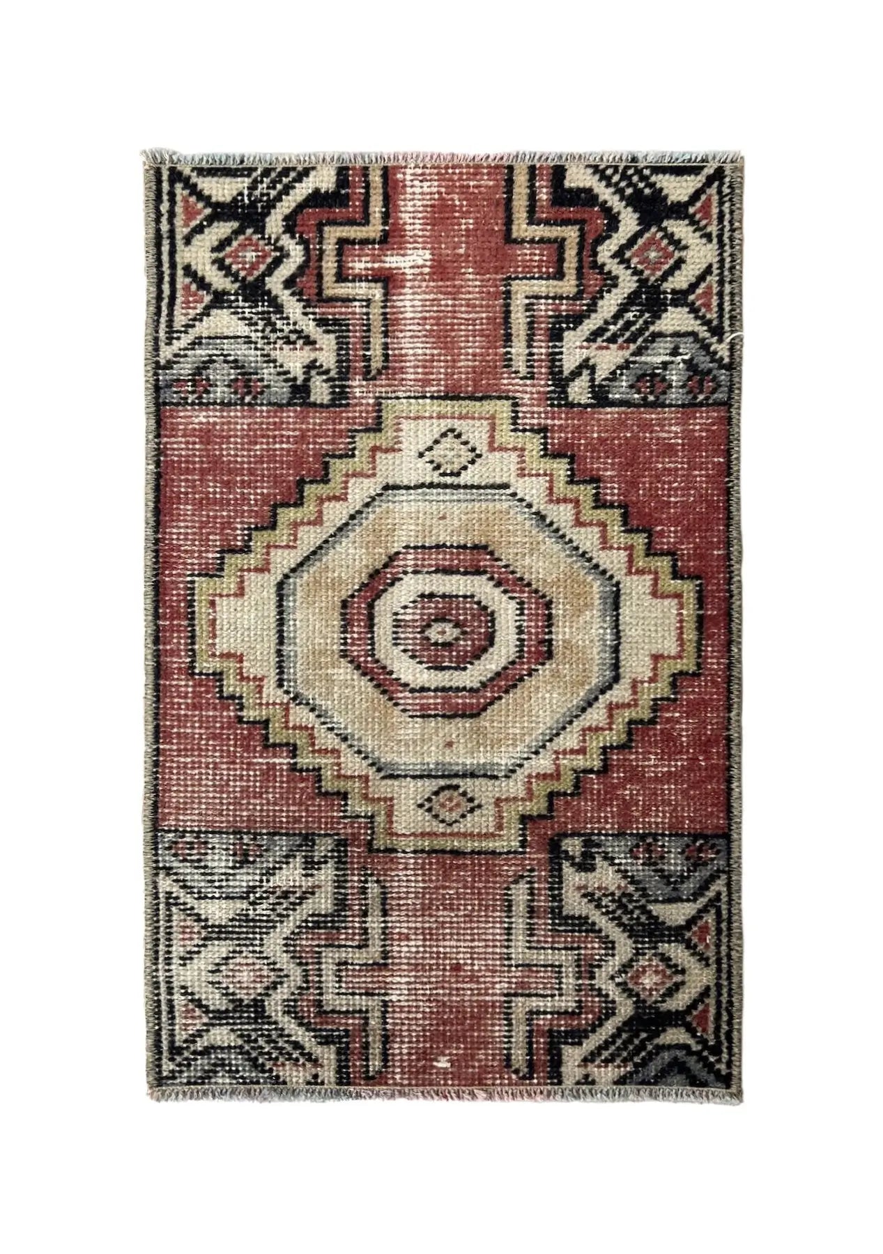 Emmot - Vintage Mini Red Area Rug - kudenrugs