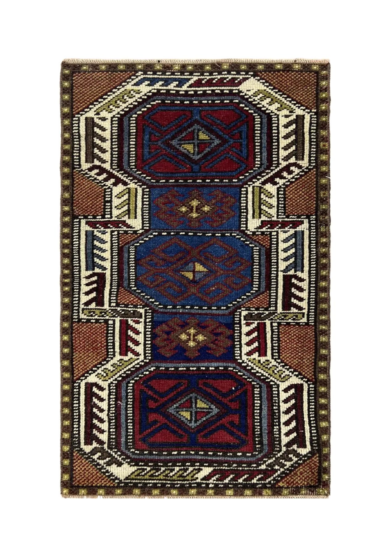 Errica - Vintage Mini Brown Area Rug - kudenrugs