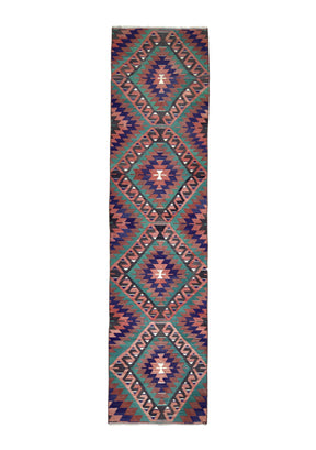 Essence - Multi Color Turkish Kilim Rug Runner - kudenrugs