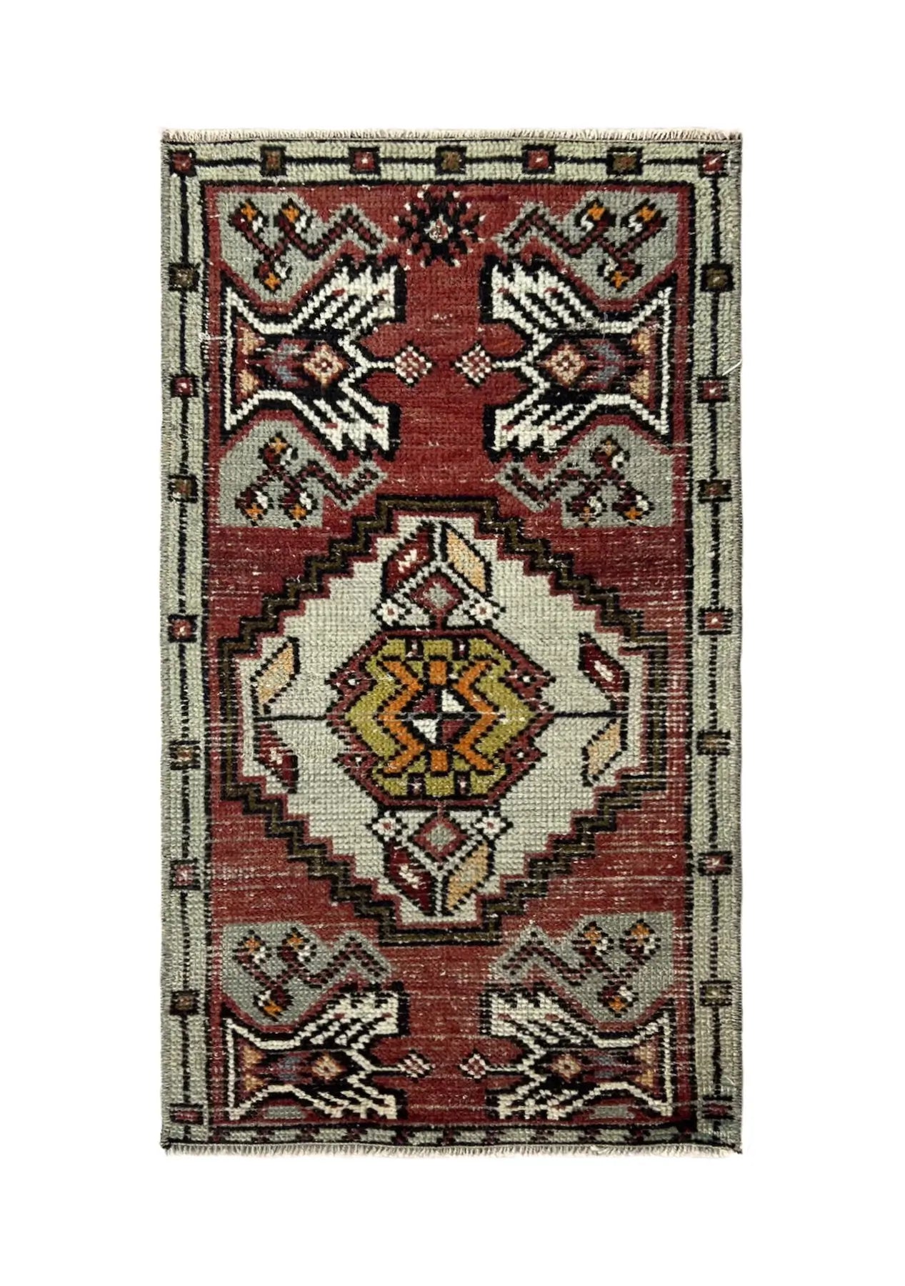 Estee - Vintage Mini Red Area Rug - kudenrugs