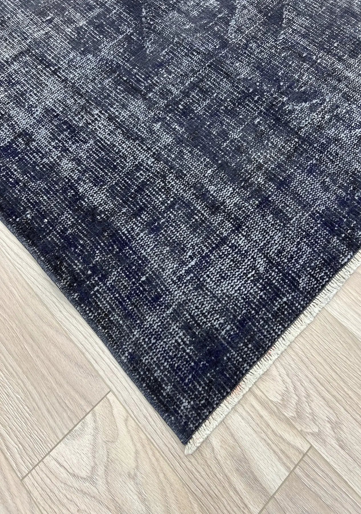 Estella - Vintage Black Overdyed Rug - kudenrugs