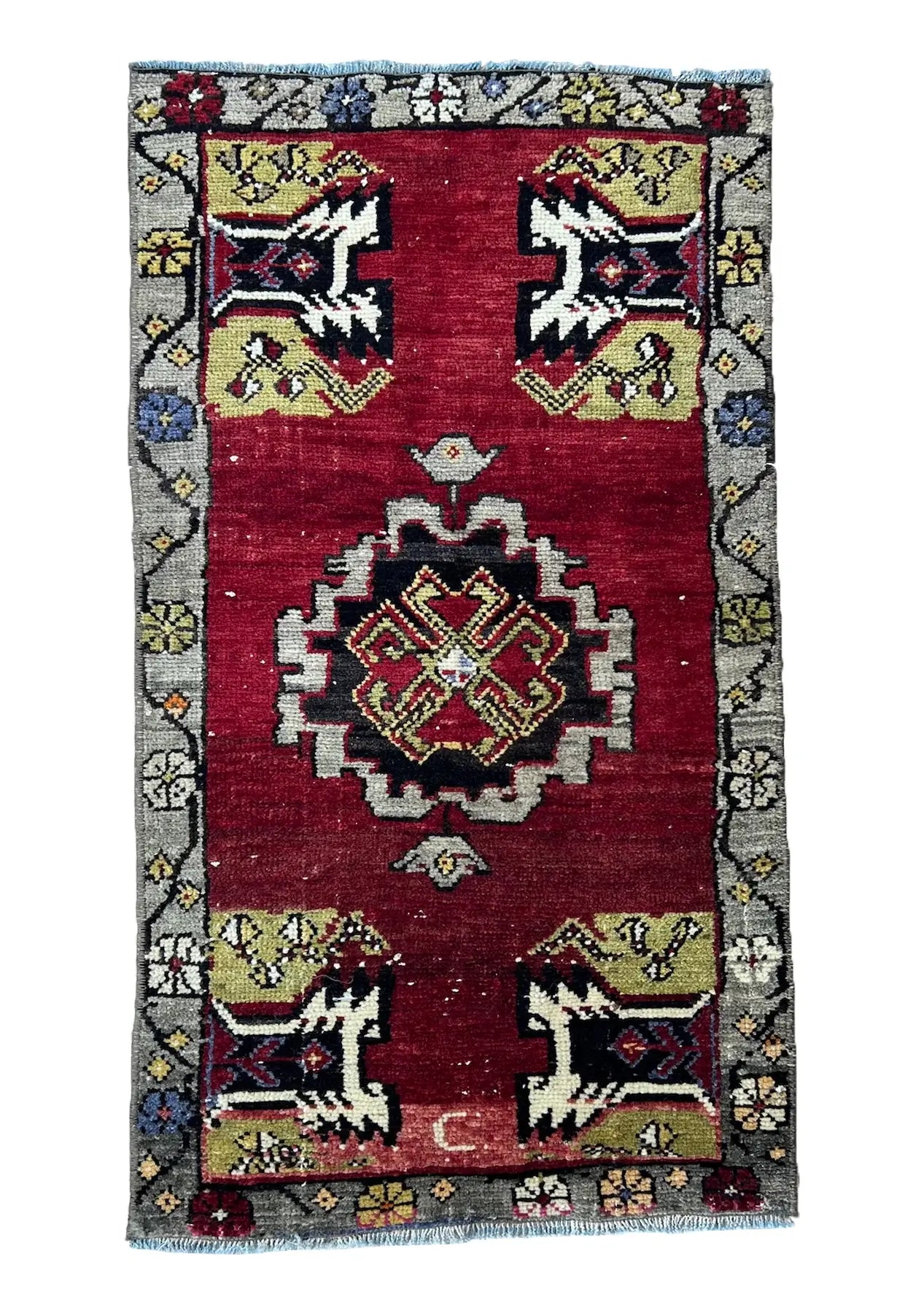 Etheline - Vintage Mini Red Area Rug - kudenrugs