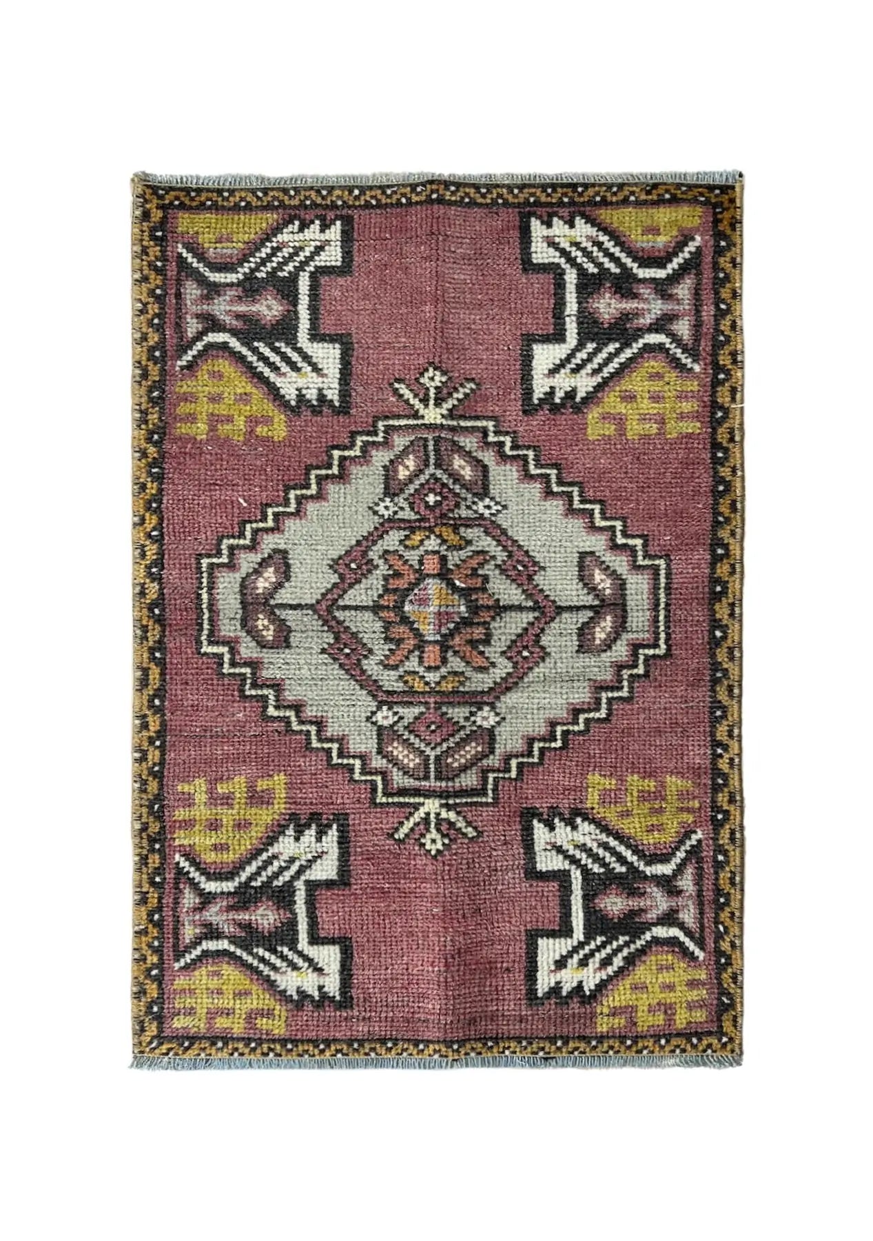 Eulalie - Vintage Mini Pink Area Rug - kudenrugs