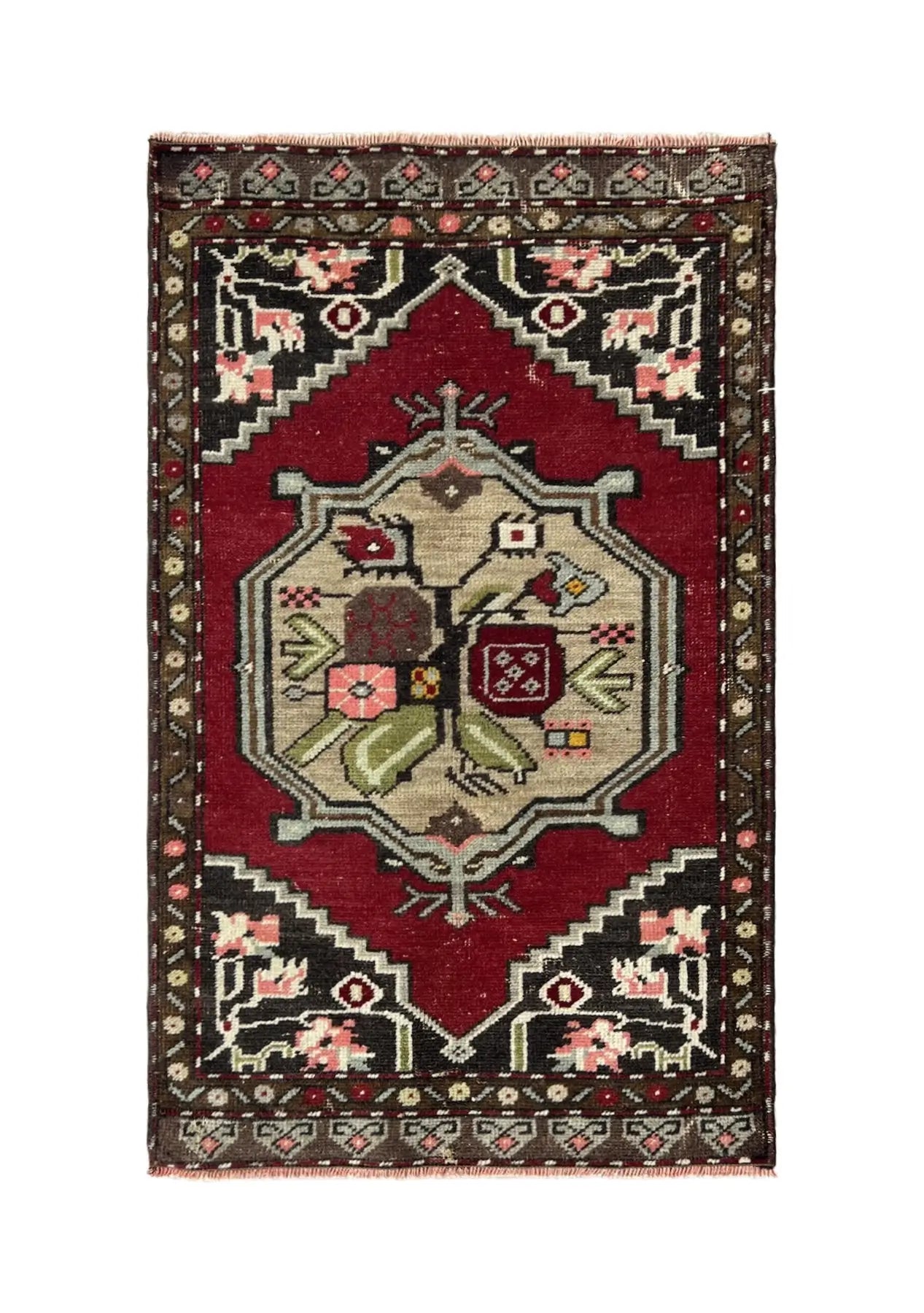 Euterpe - Vintage Mini Red Area Rug - kudenrugs