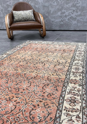 Fiona - Vintage Orange Antique Washed Rug - kudenrugs