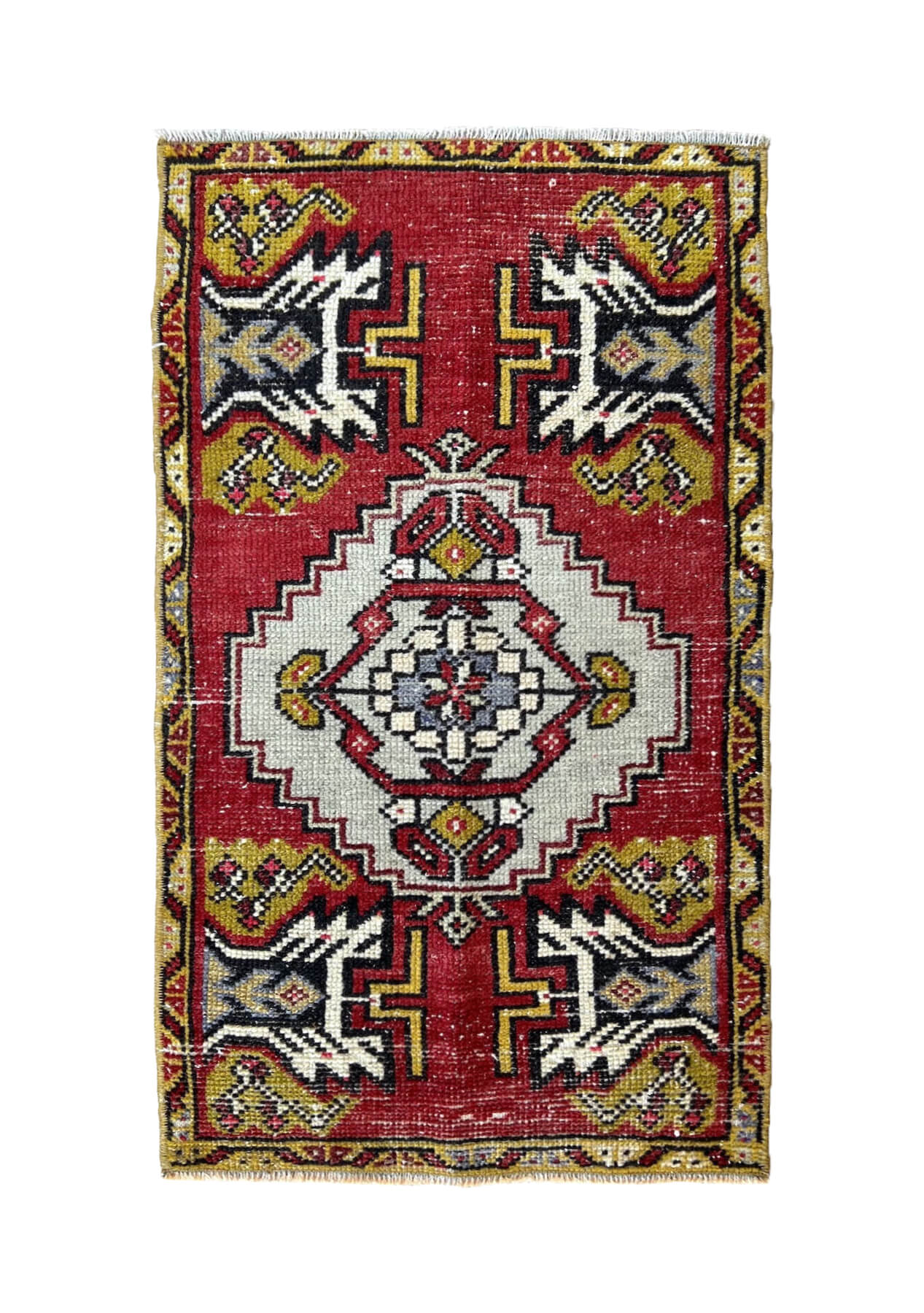 Freida - Vintage Mini Red Area Rug - kudenrugs