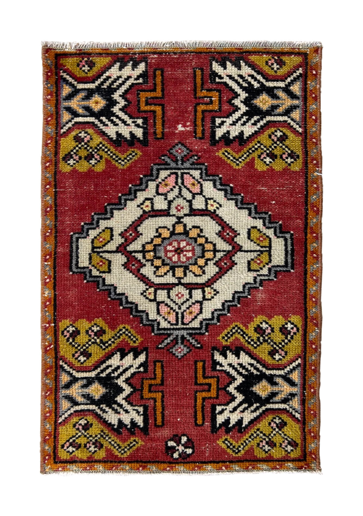 Freyja - Vintage Mini Red Area Rug - kudenrugs
