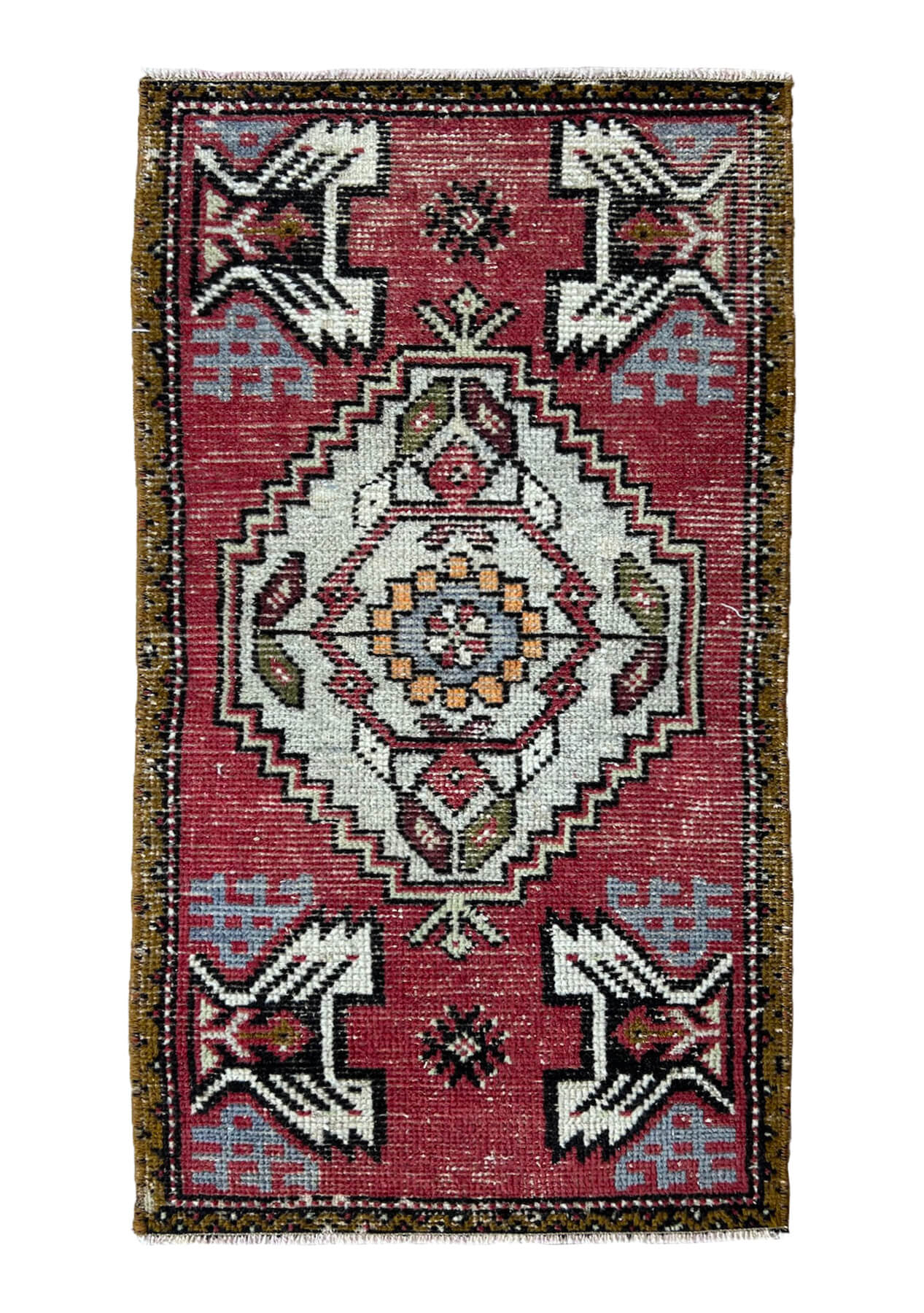 Garcie - Vintage Mini Red Area Rug - kudenrugs