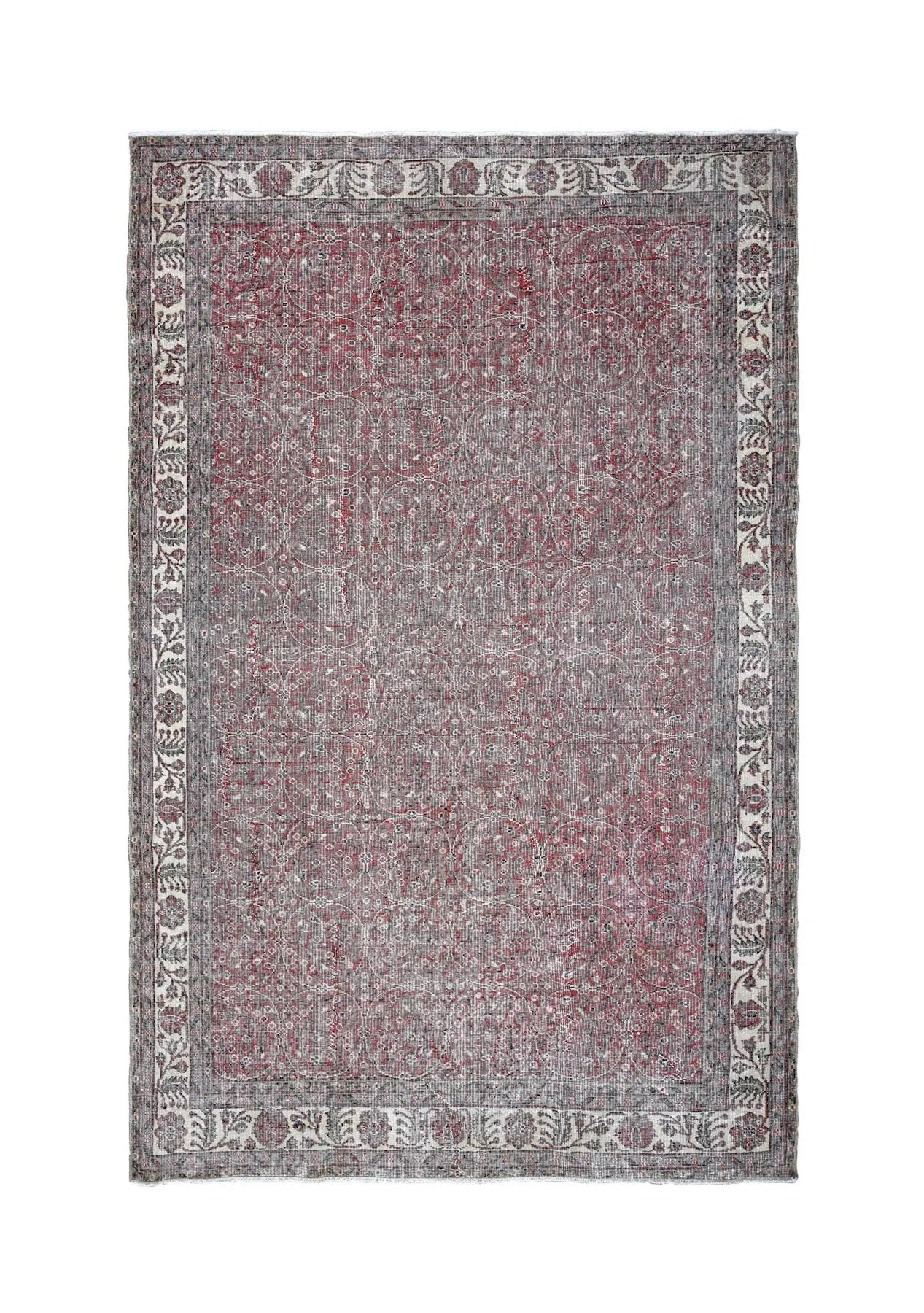 Gineen - Vintage Red Antique Washed Rug - kudenrugs