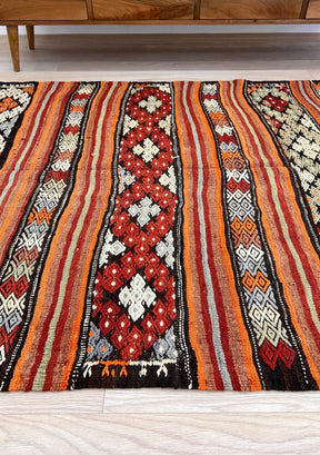 Hadley - Multi Color Turkish Kilim Rug - kudenrugs