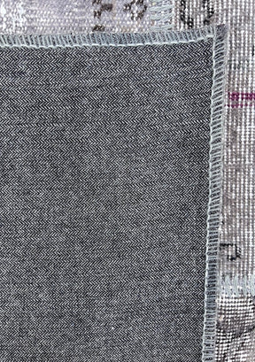 Hailee - Vintage Gray Patchwork Rug - kudenrugs