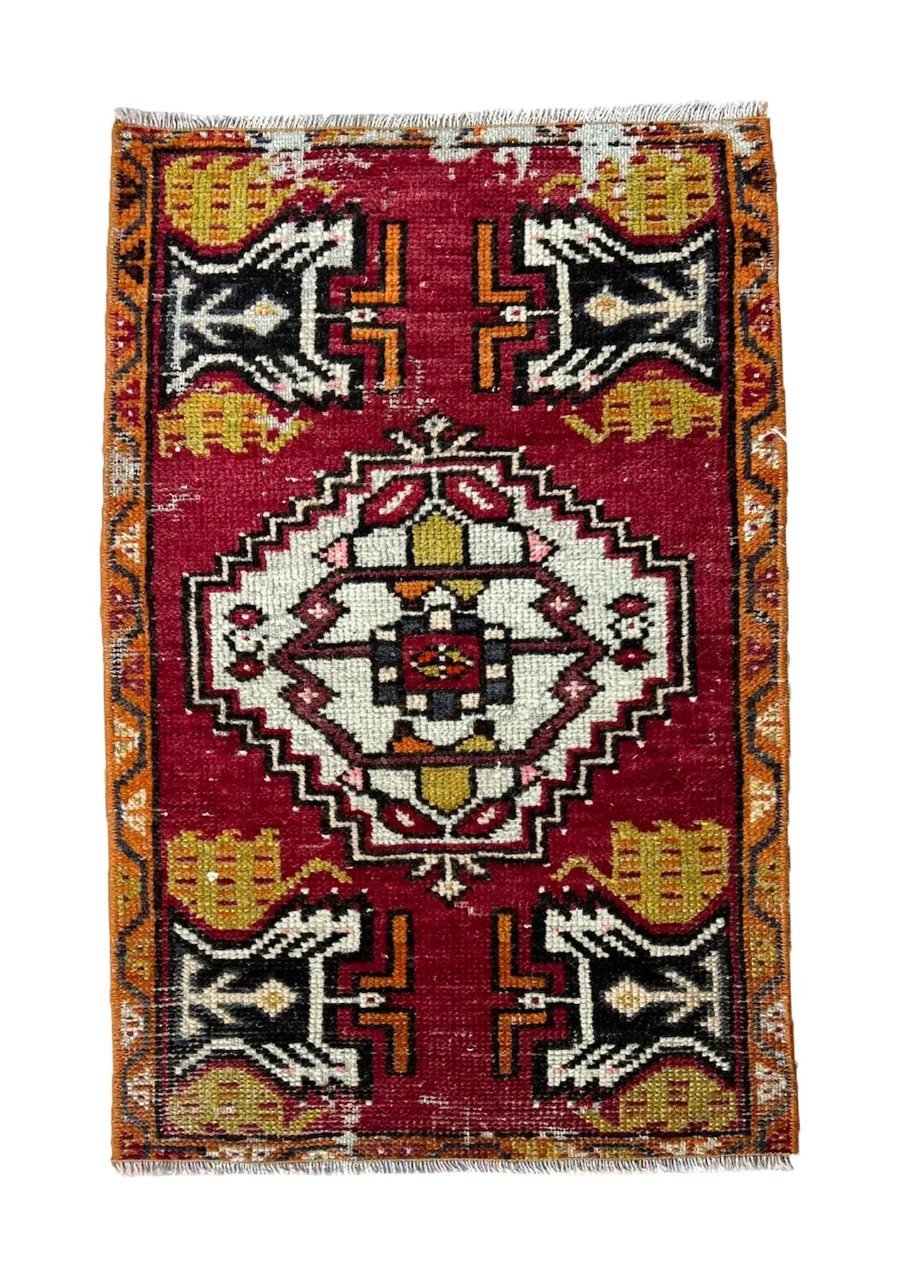 Hanriette - Vintage Mini Red Area Rug - kudenrugs