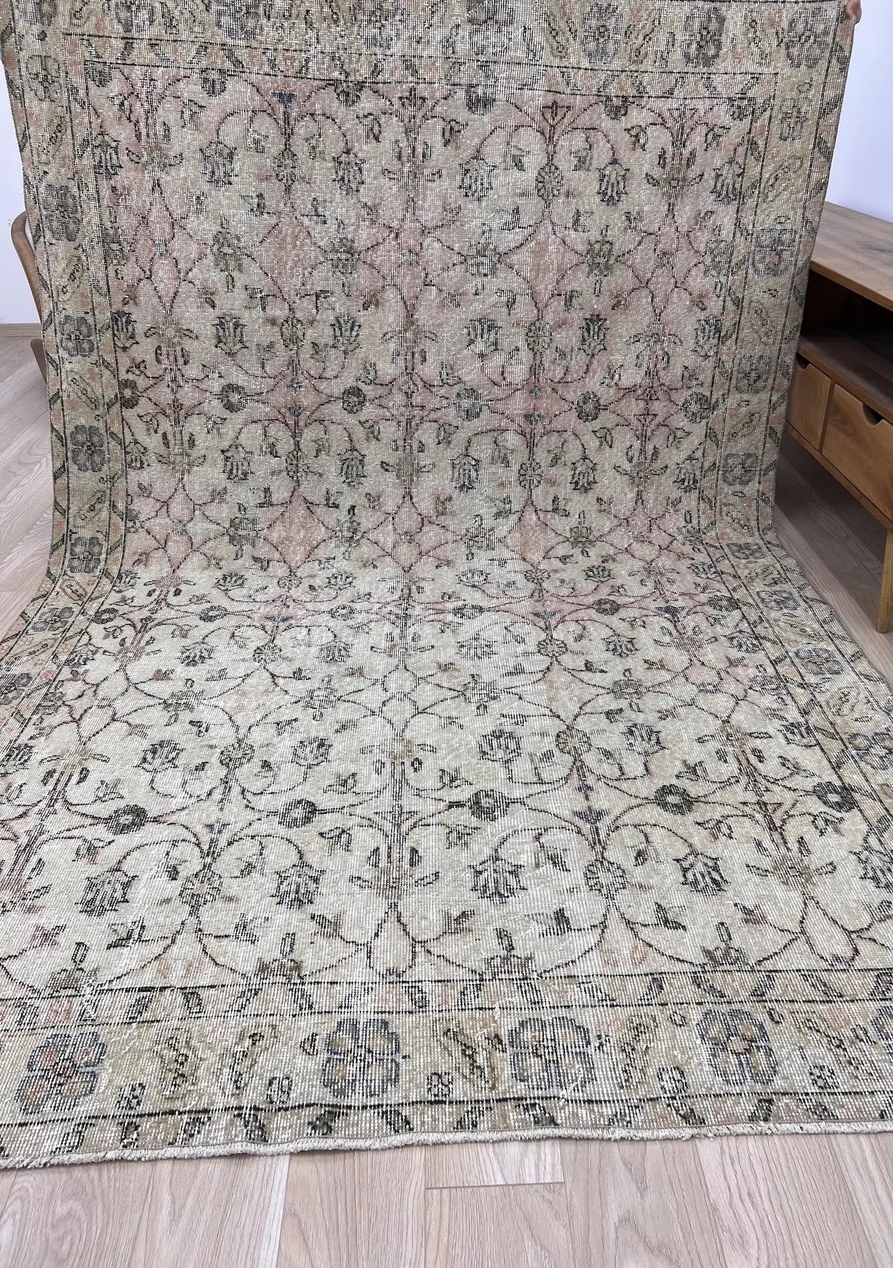 Harlee - Vintage Beige Antique Washed Rug - kudenrugs