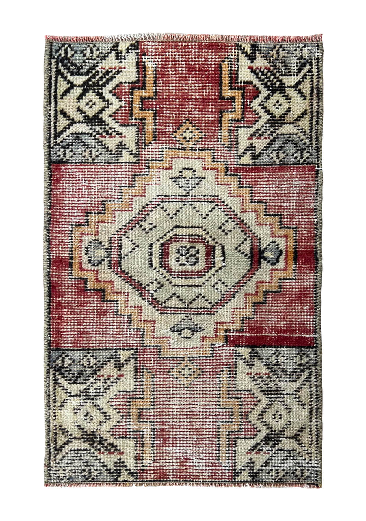 Hattie - Vintage Mini Red Area Rug - kudenrugs