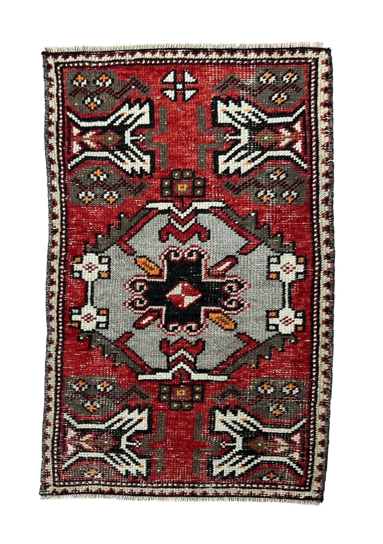 Heida - Vintage Mini Red Area Rug - kudenrugs