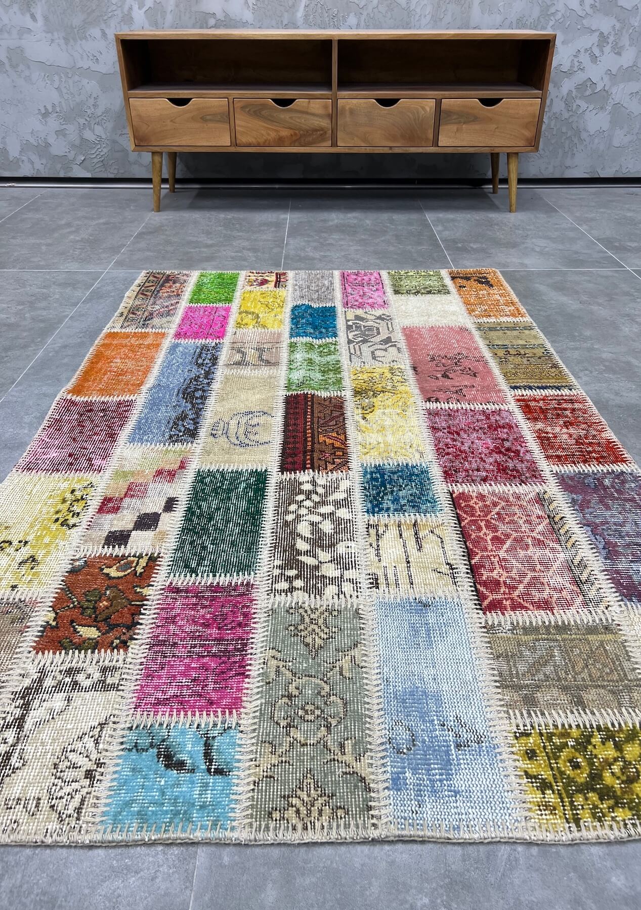Heidy - Vintage Multi Color Patchwork Rug - kudenrugs