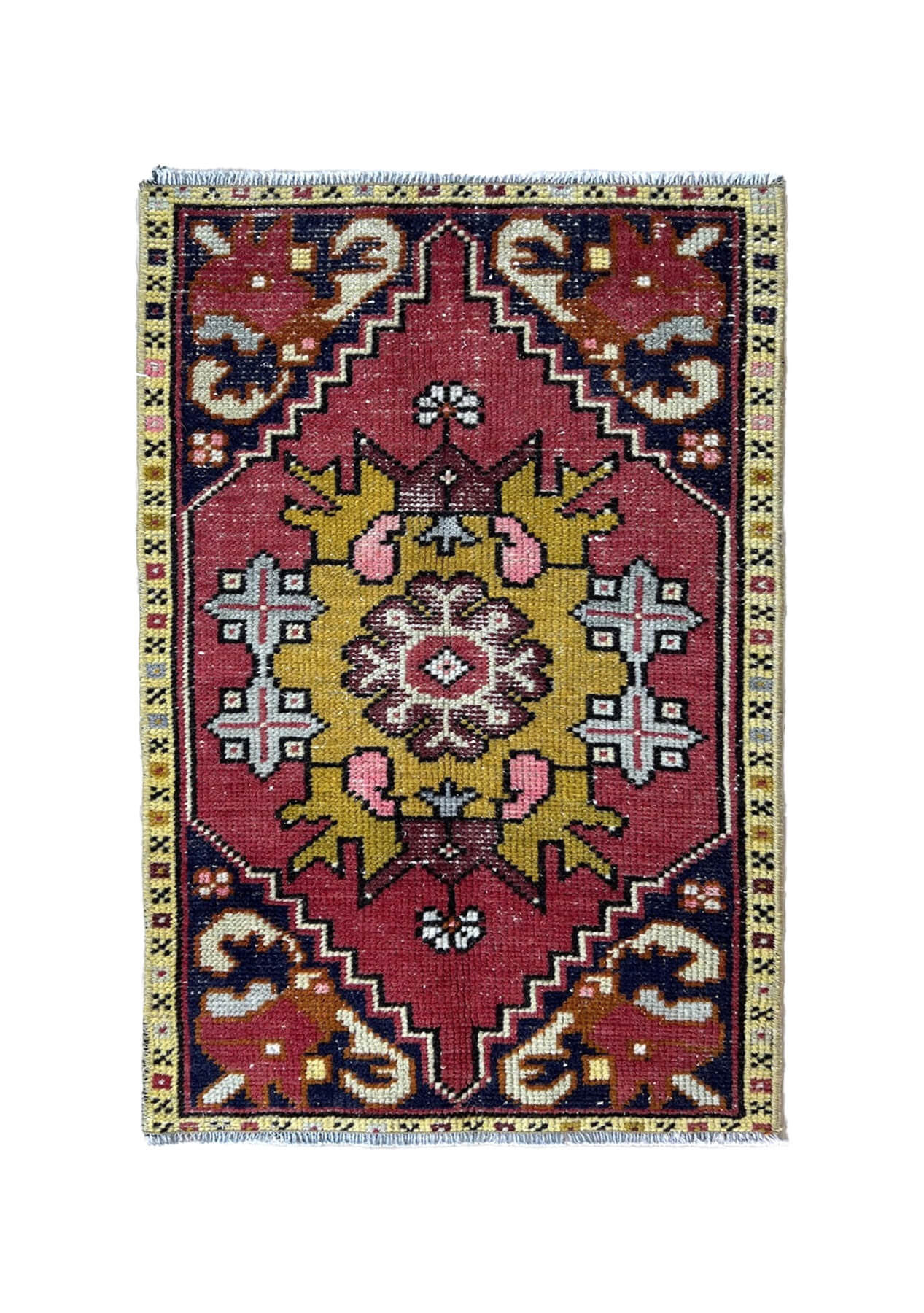 Hester - Vintage Mini Pink Area Rug - kudenrugs