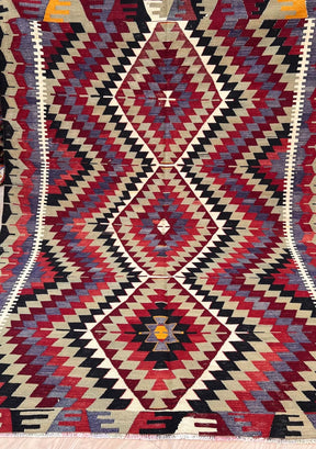 Imani - Multi Color Turkish Kilim Rug - kudenrugs