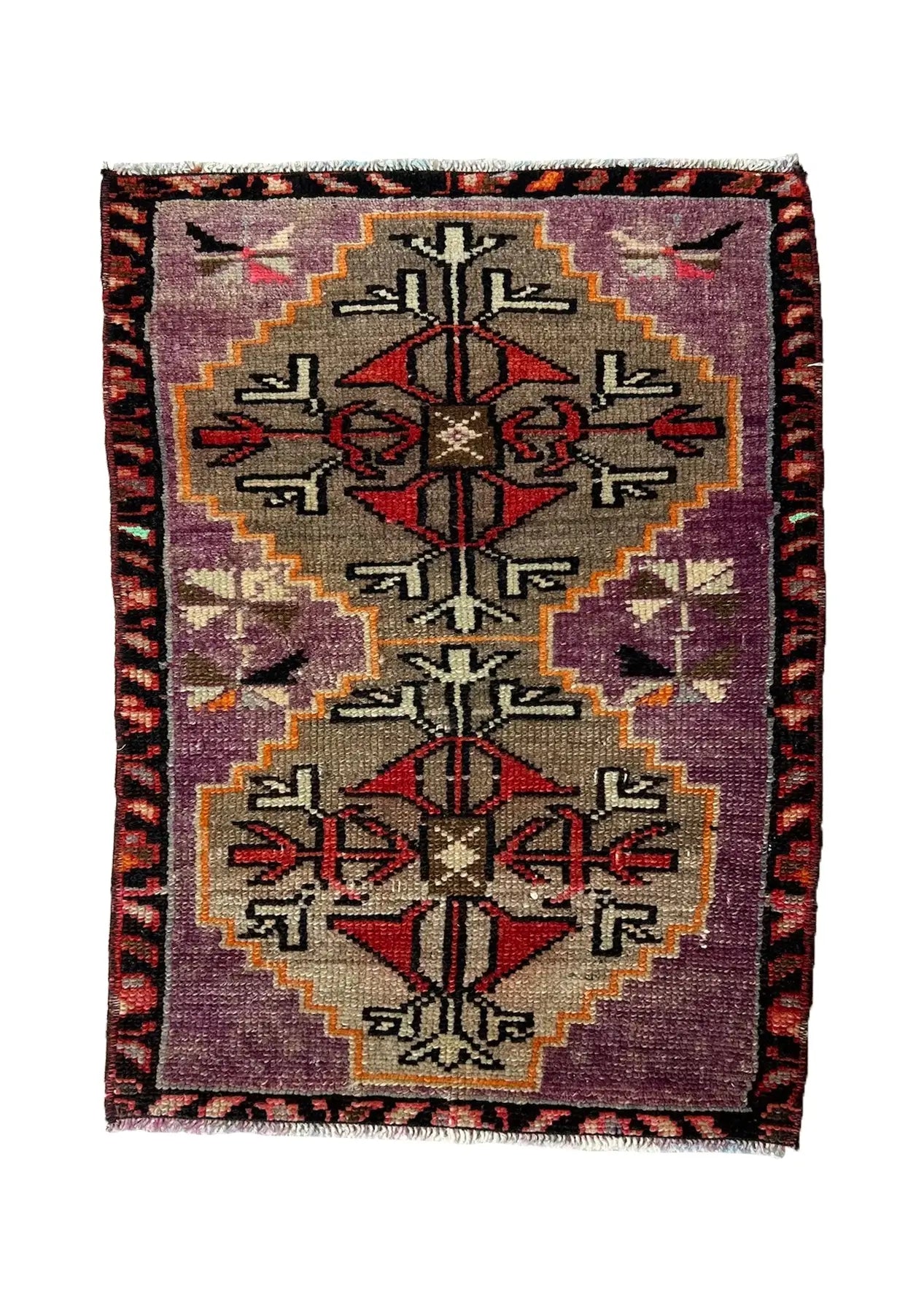 Indra - Vintage Mini Purple Area Rug - kudenrugs