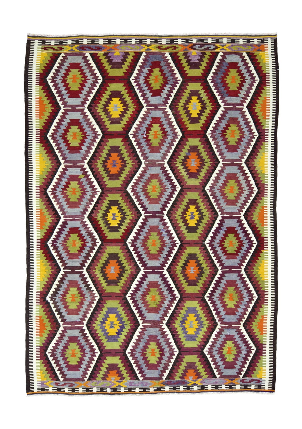 Ingrid - Multi Color Turkish Kilim Rug - kudenrugs