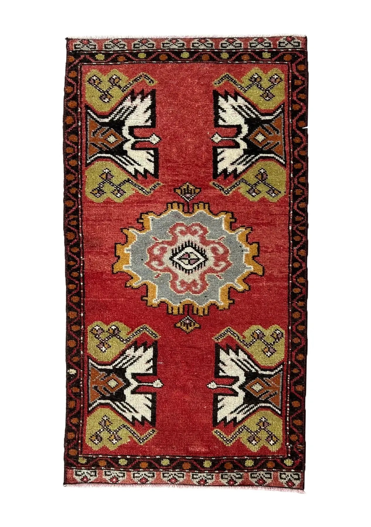 Izzy - Vintage Mini Red Area Rug - kudenrugs