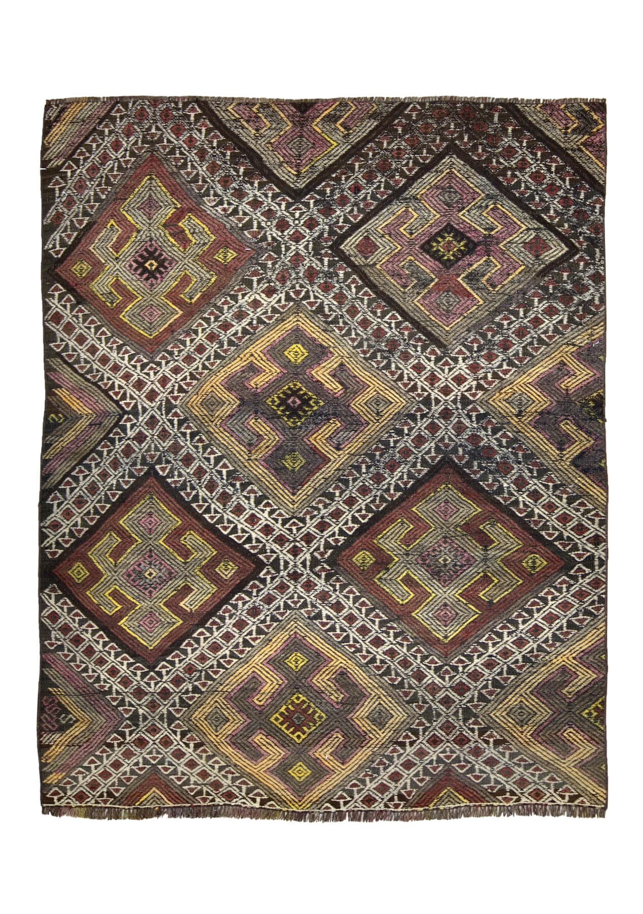 Jaden - Brown Turkish Kilim Rug - kudenrugs