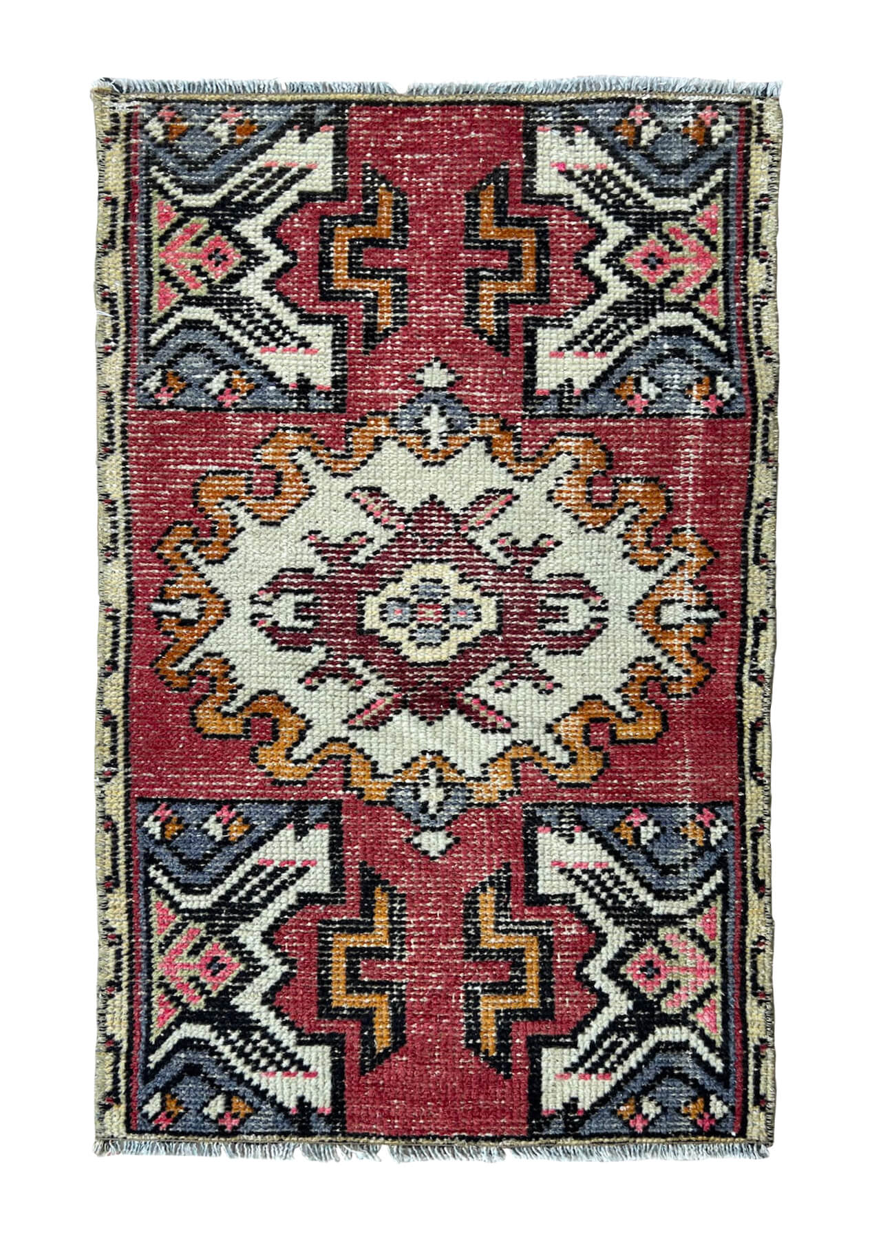 Jasmine - Vintage Mini Red Area Rug - kudenrugs