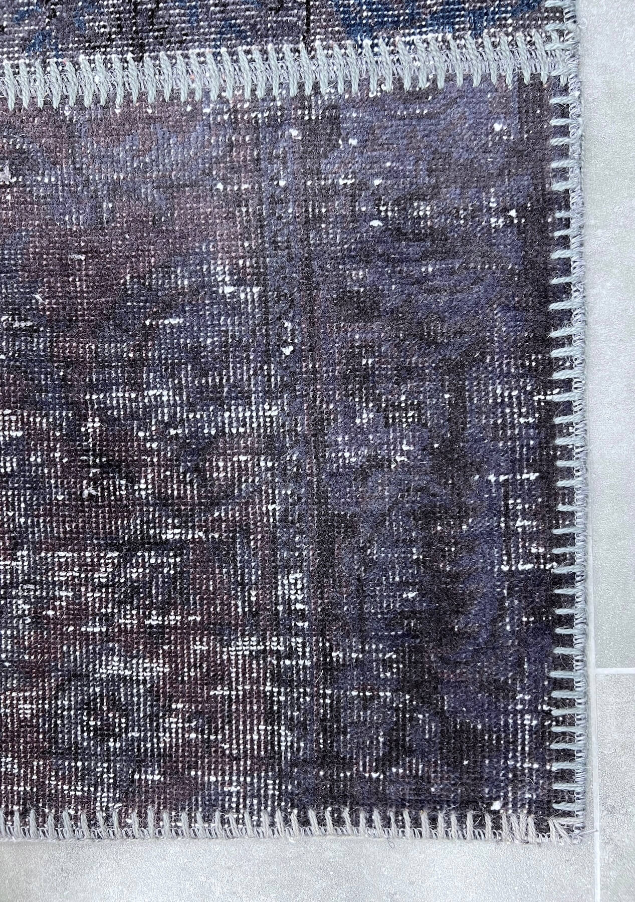 Jazmyn - Vintage Gray Patchwork Rug - kudenrugs