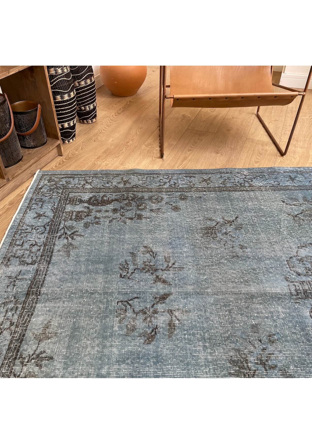 Jerry - Vintage Blue Overdyed Rug - kudenrugs