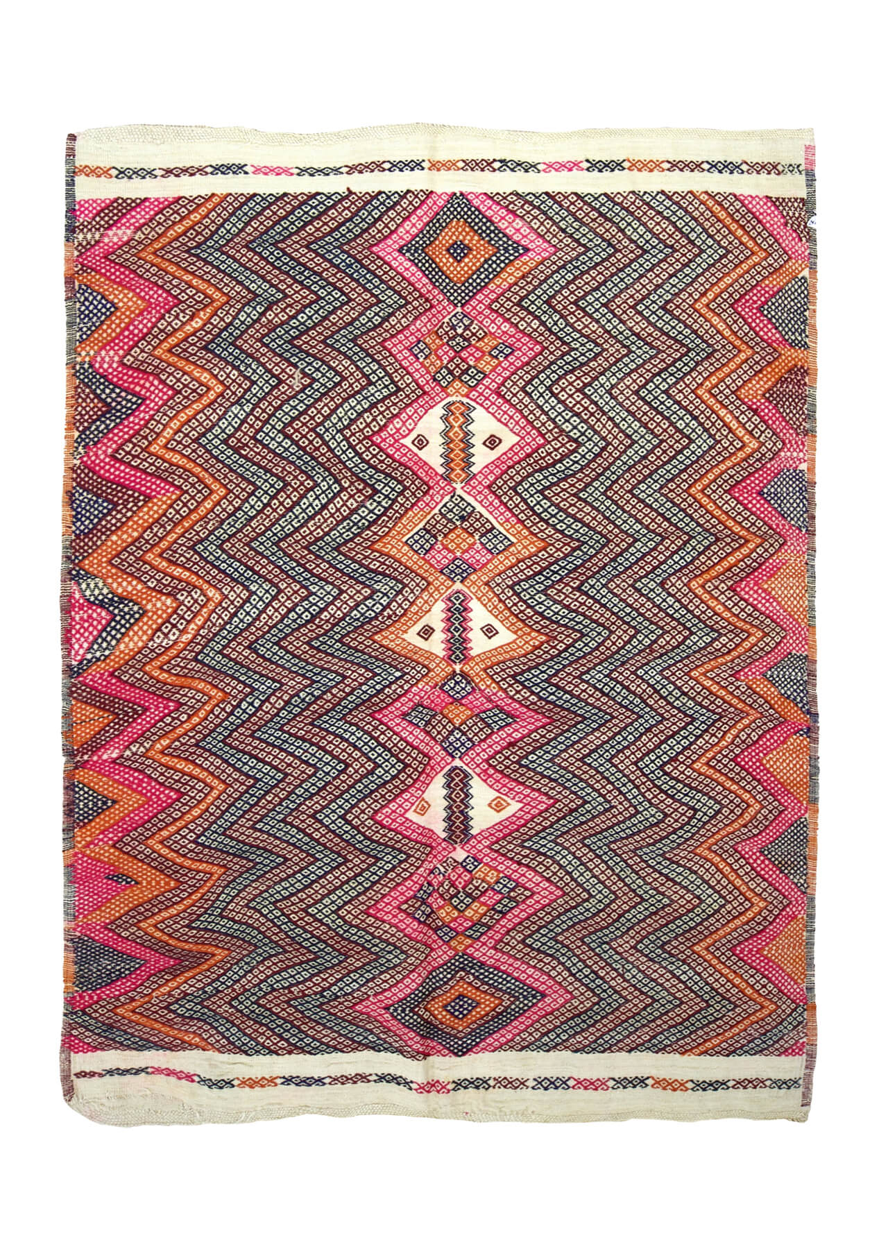 Jimena - Pink Turkish Kilim Rug - kudenrugs