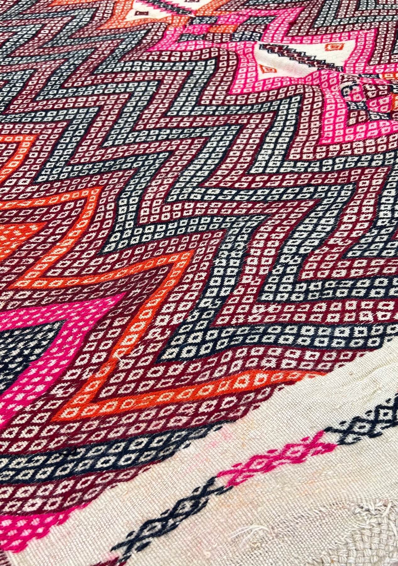 Jimena - Pink Turkish Kilim Rug - kudenrugs