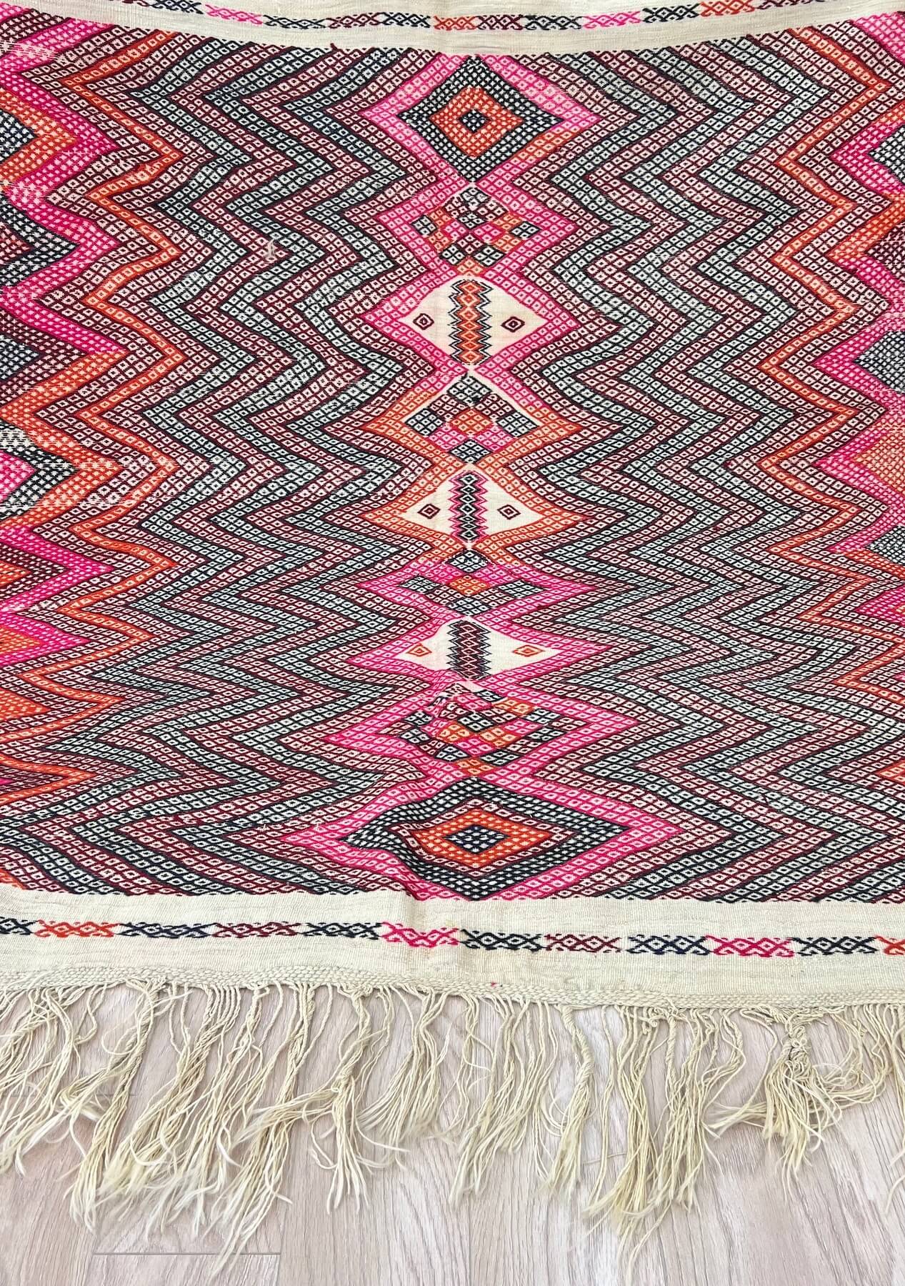 Jimena - Pink Turkish Kilim Rug - kudenrugs