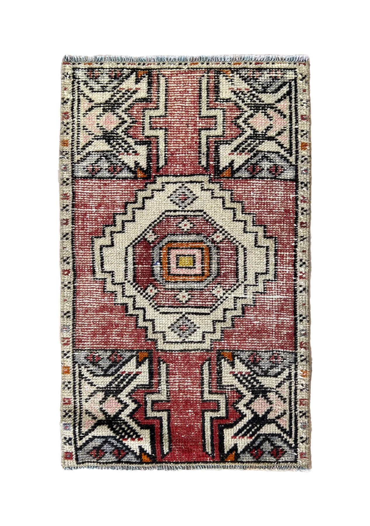 Josefa - Vintage Mini Red Area Rug - kudenrugs