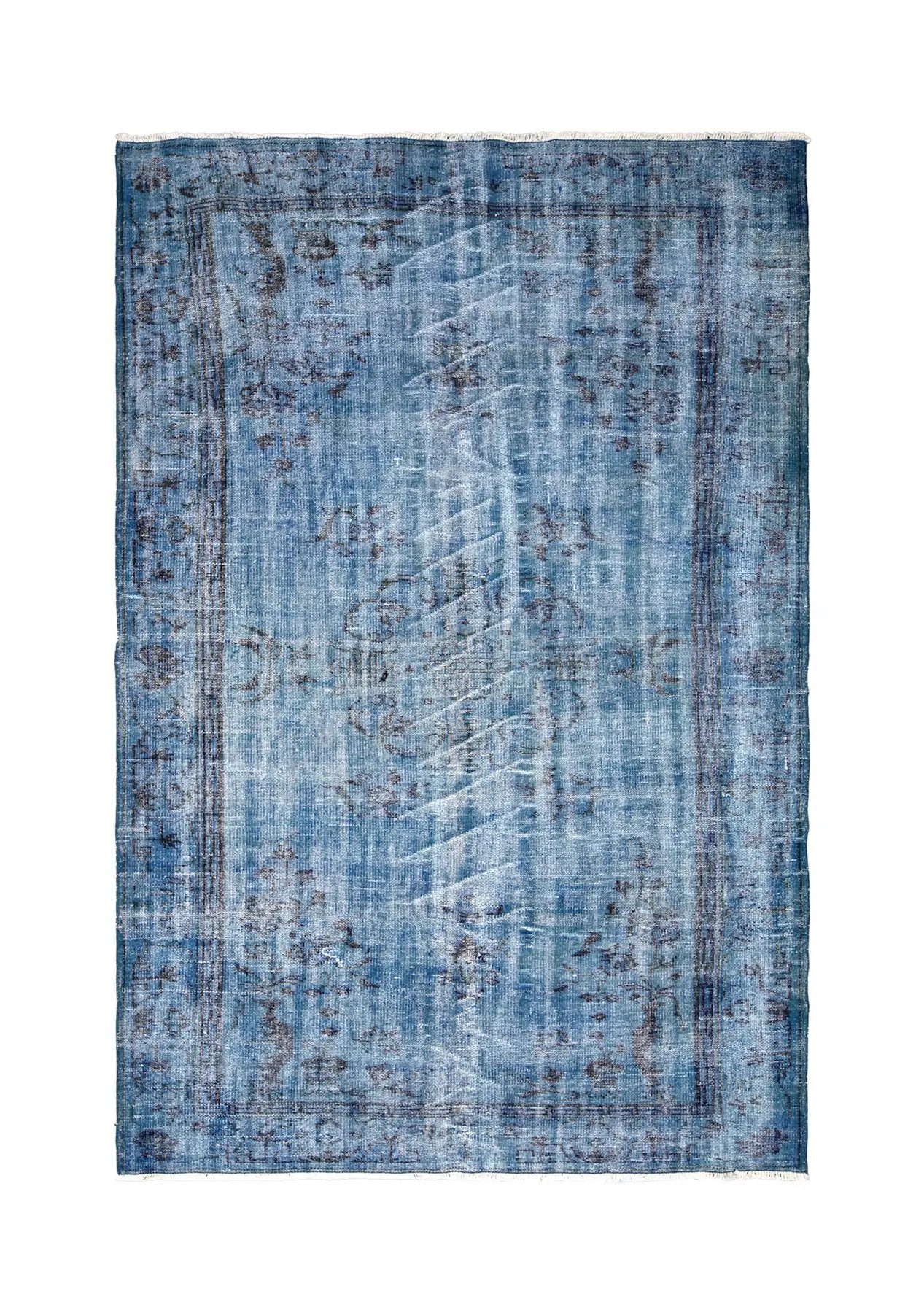 Julieta - Vintage Blue Overdyed Rug - kudenrugs